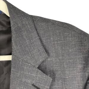 Alan Flusser Sport Coat Mens 46R Gray Wool Linen Silk Bermuda Breeze Two Button
